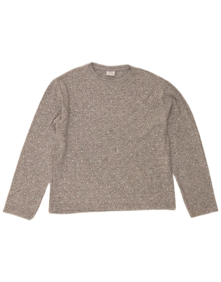 Pulover pentru fete Zara, cu decolteu, 11-12 ani, poliester gri