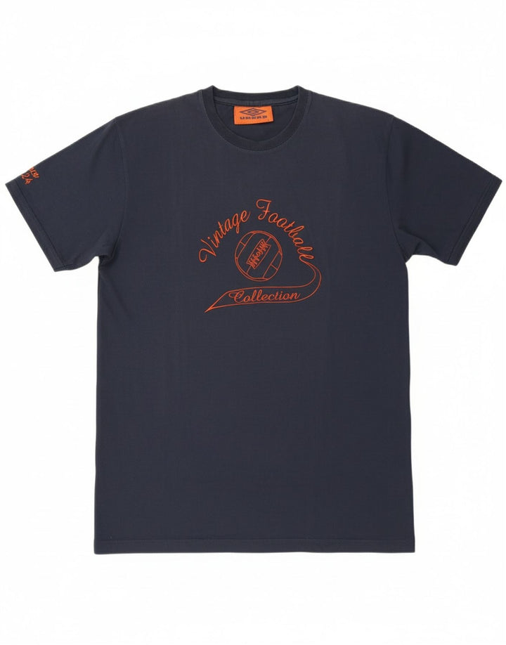 UMBRO Mens Graphic T-Shirt Top Large Navy Blue Cotton Vintage Umbro and Second-Hand Umbro from Messina Hembry 