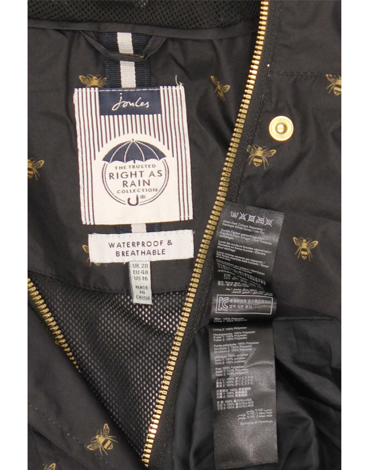 Joules haină de ploaie cu glugă pentru femei UK 20 2XL poliester negru