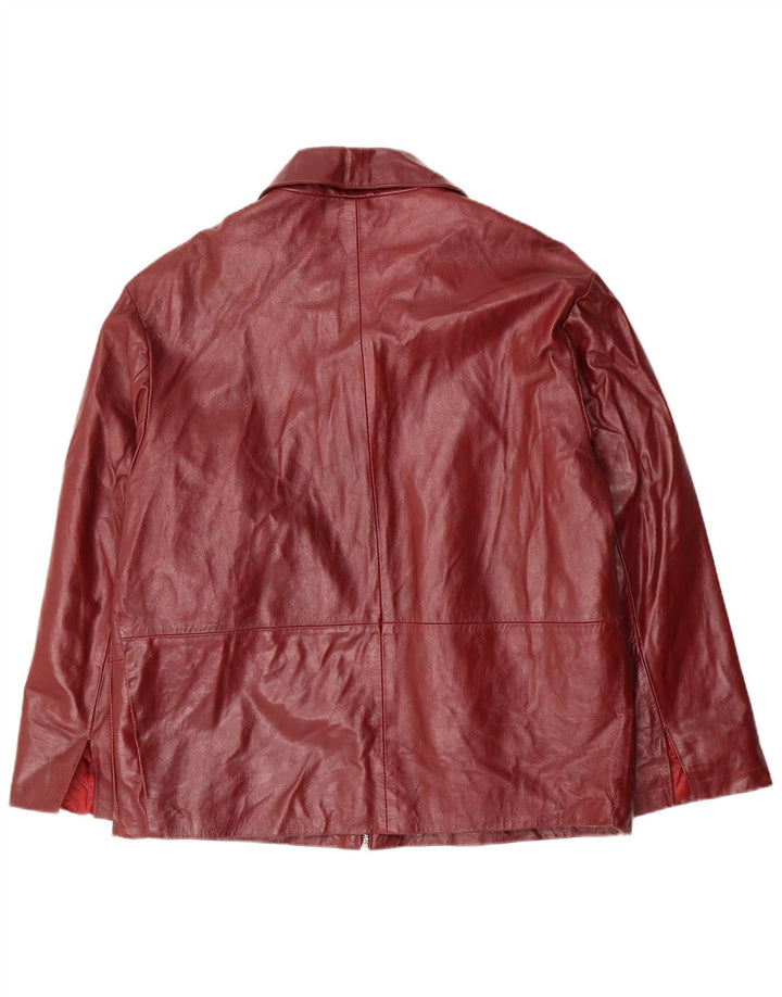 Jachetă de piele pentru femei VINTAGE UK 18 XL Burgundy