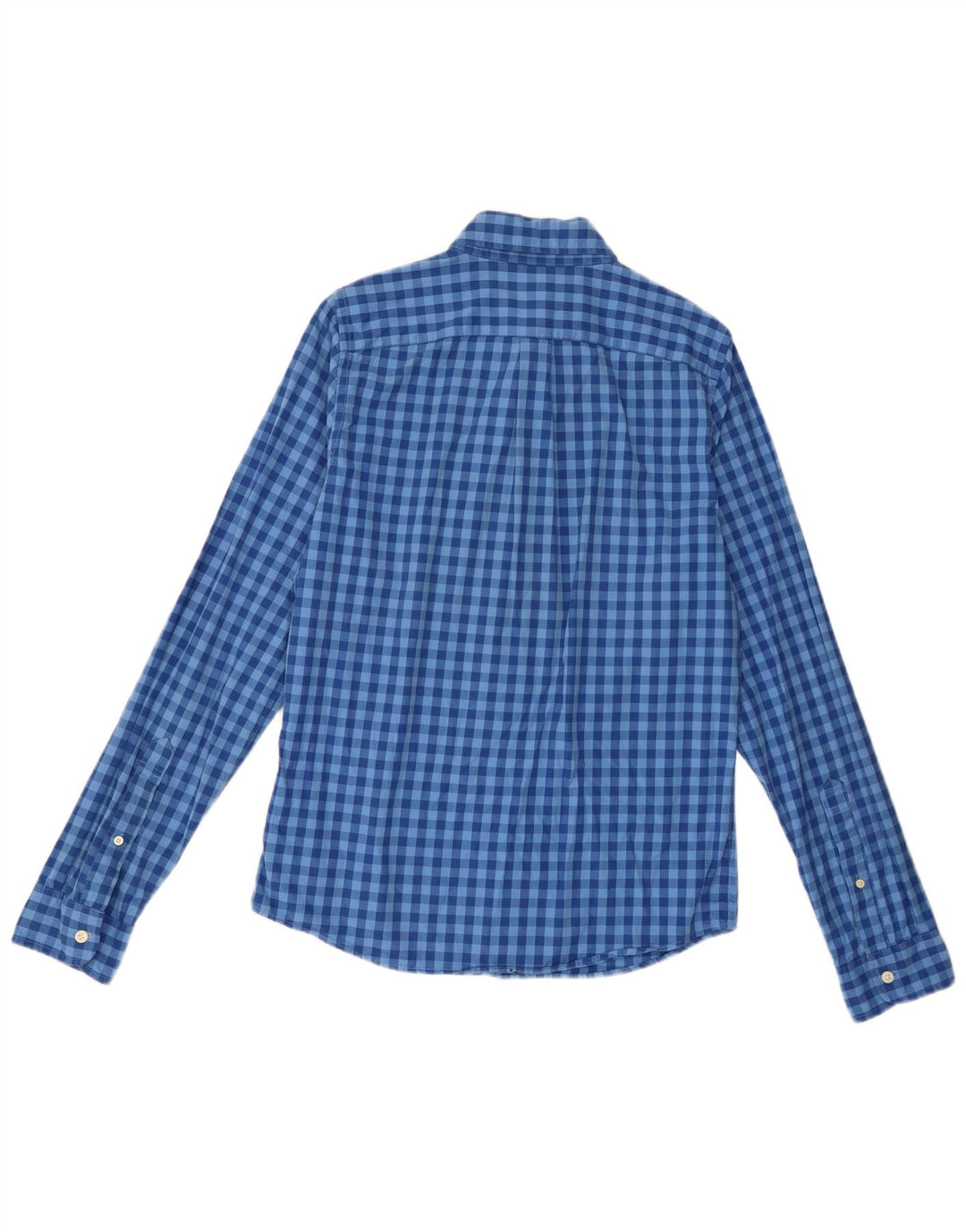 Cămașă pentru bărbați Abercrombie & Fitch cu carouri, bumbac cu carouri albastru mediu