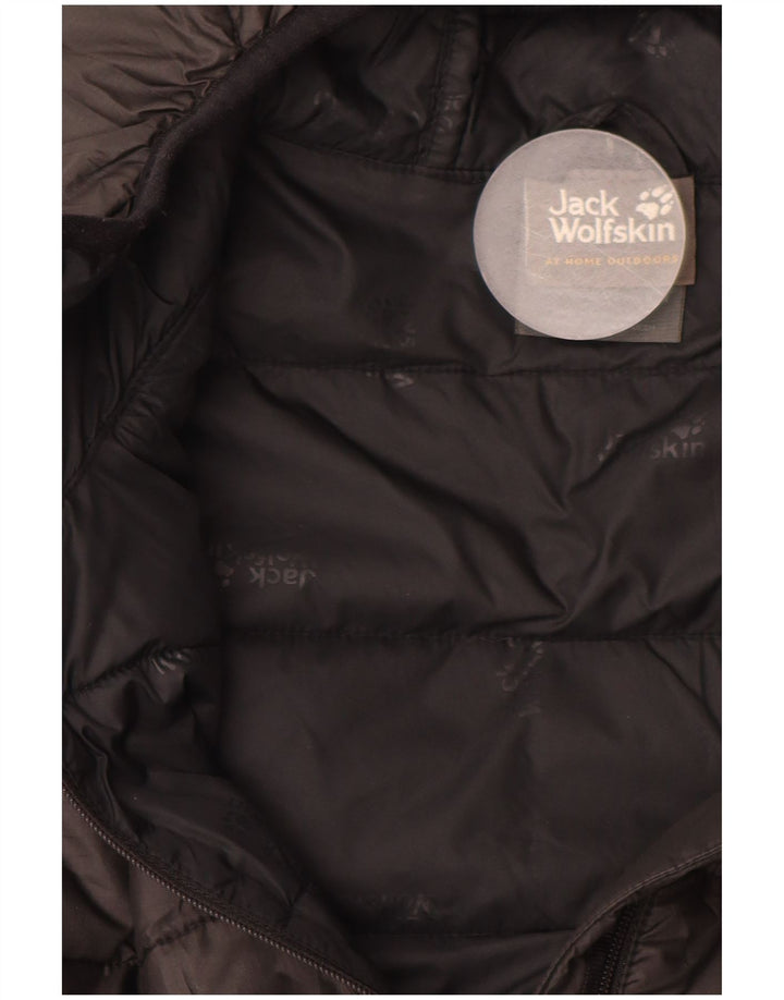 JACK WOLFSKIN Jachetă căptușită cu glugă pentru bărbați UK 34 Poliester negru mic