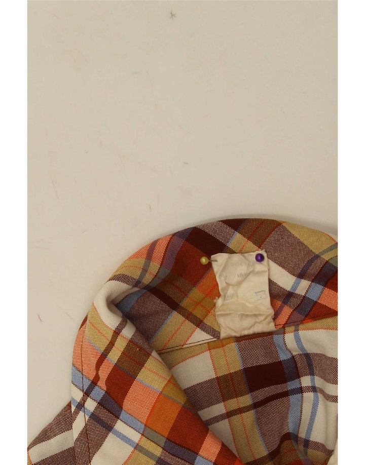 Rochie teacă fără mâneci pentru femei vintage IT 42 Poliester cu carouri portocaliu mediu