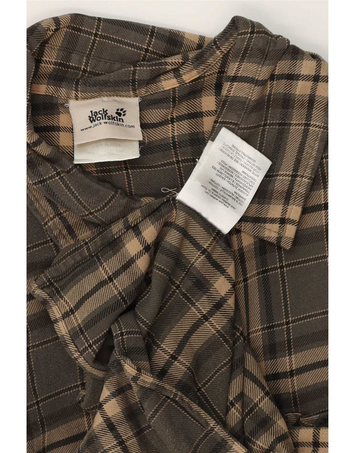 Cămașă de flanel pentru bărbați Jack Wolfskin XL, bumbac cu carouri gri