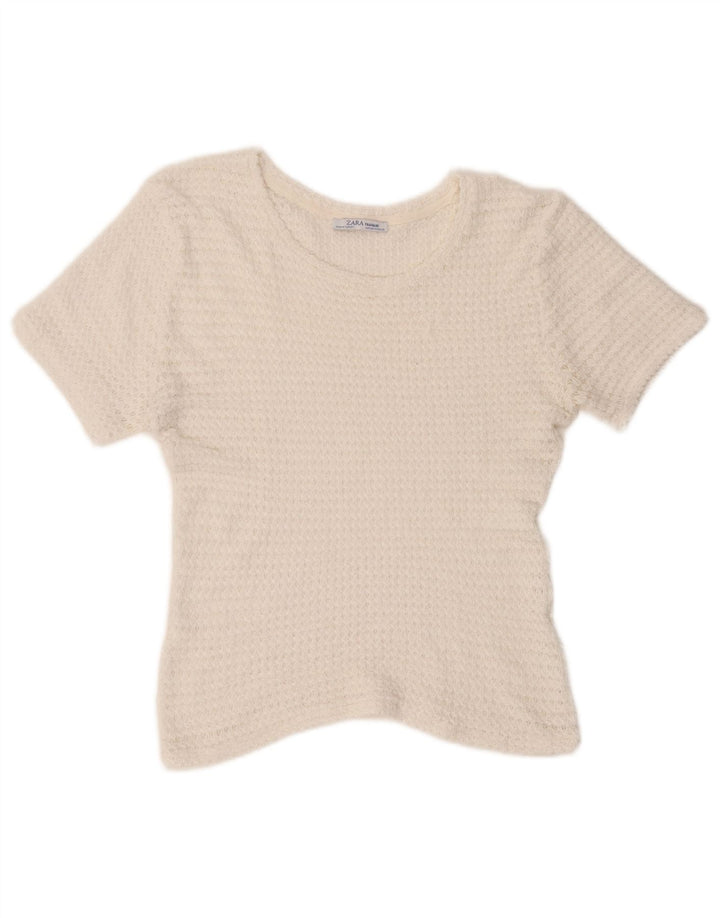 Bluză din tricot Trafaluc pentru femei Zara UK 14 Medium White