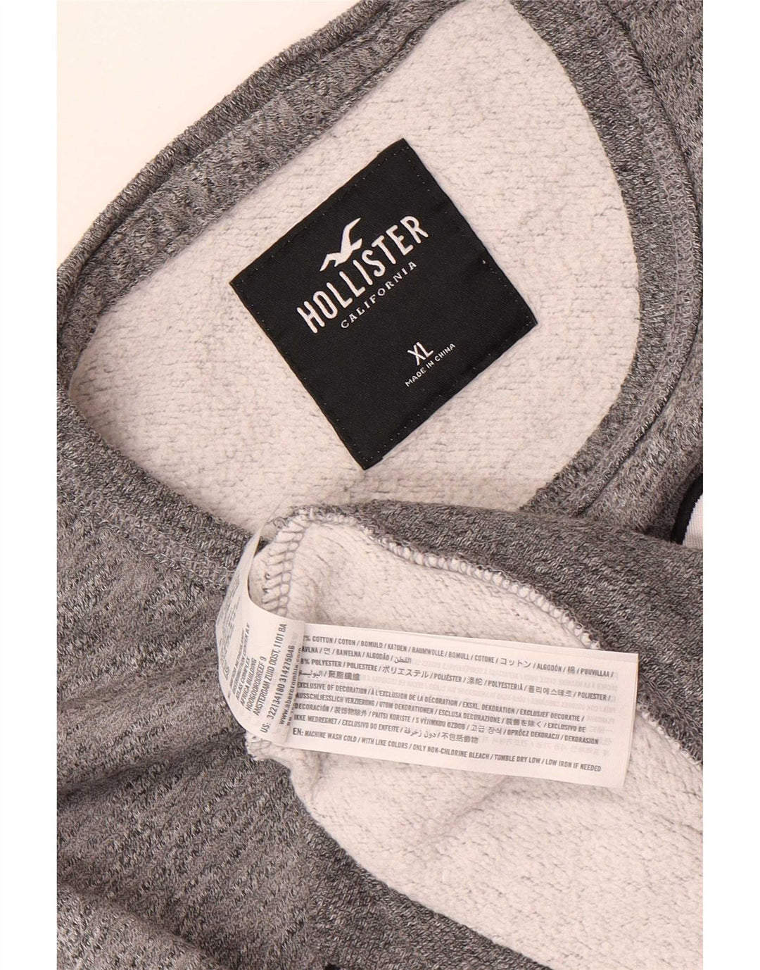 Pulover grafic pentru bărbați Hollister XL bumbac gri