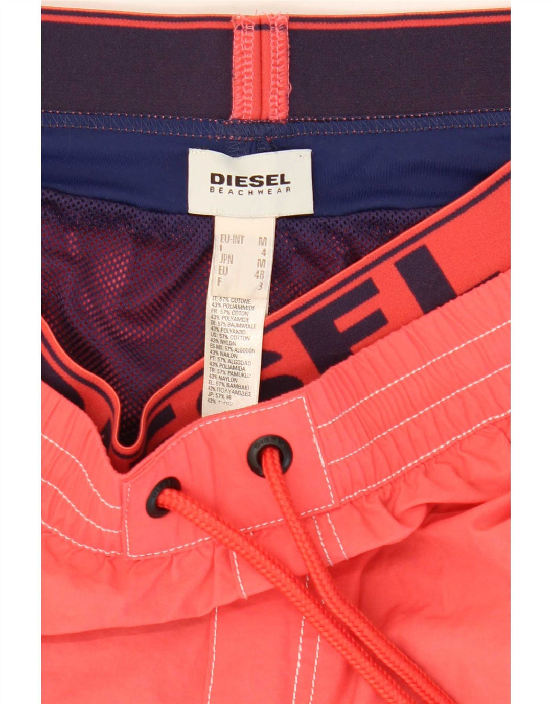 Pantaloni scurți de înot cu grafic pentru bărbați Diesel EU 48 Bumbac roșu mediu