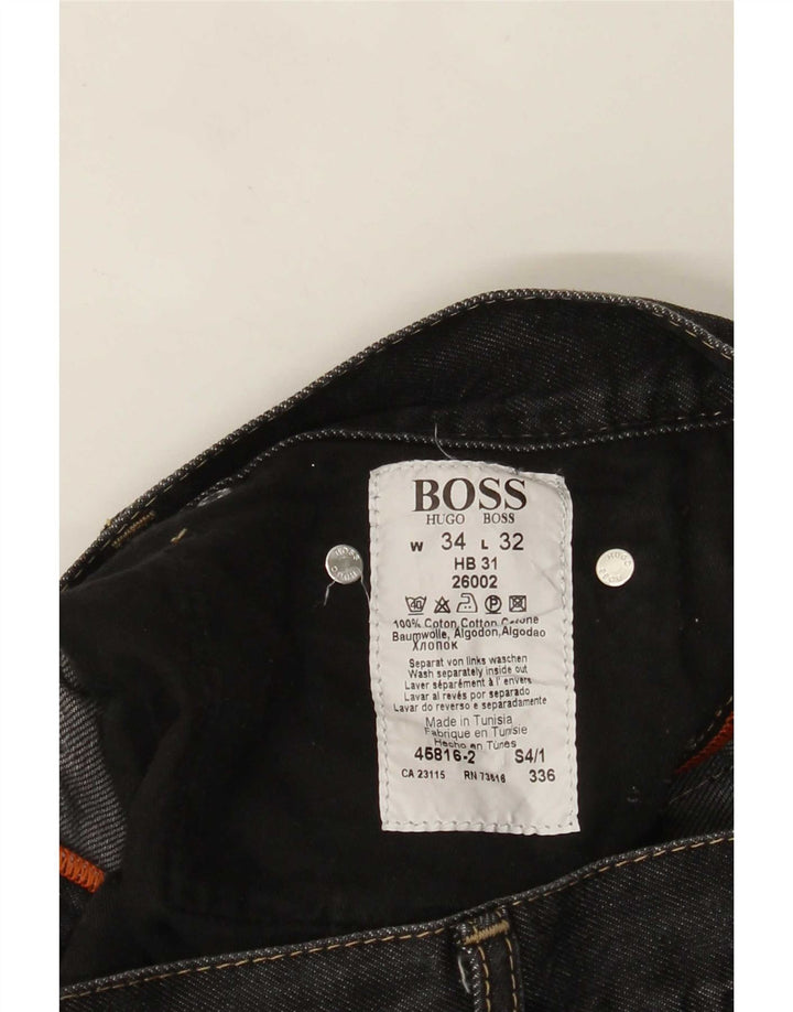Blugi Bootcut pentru bărbați HUGO BOSS W34 L32 bumbac negru