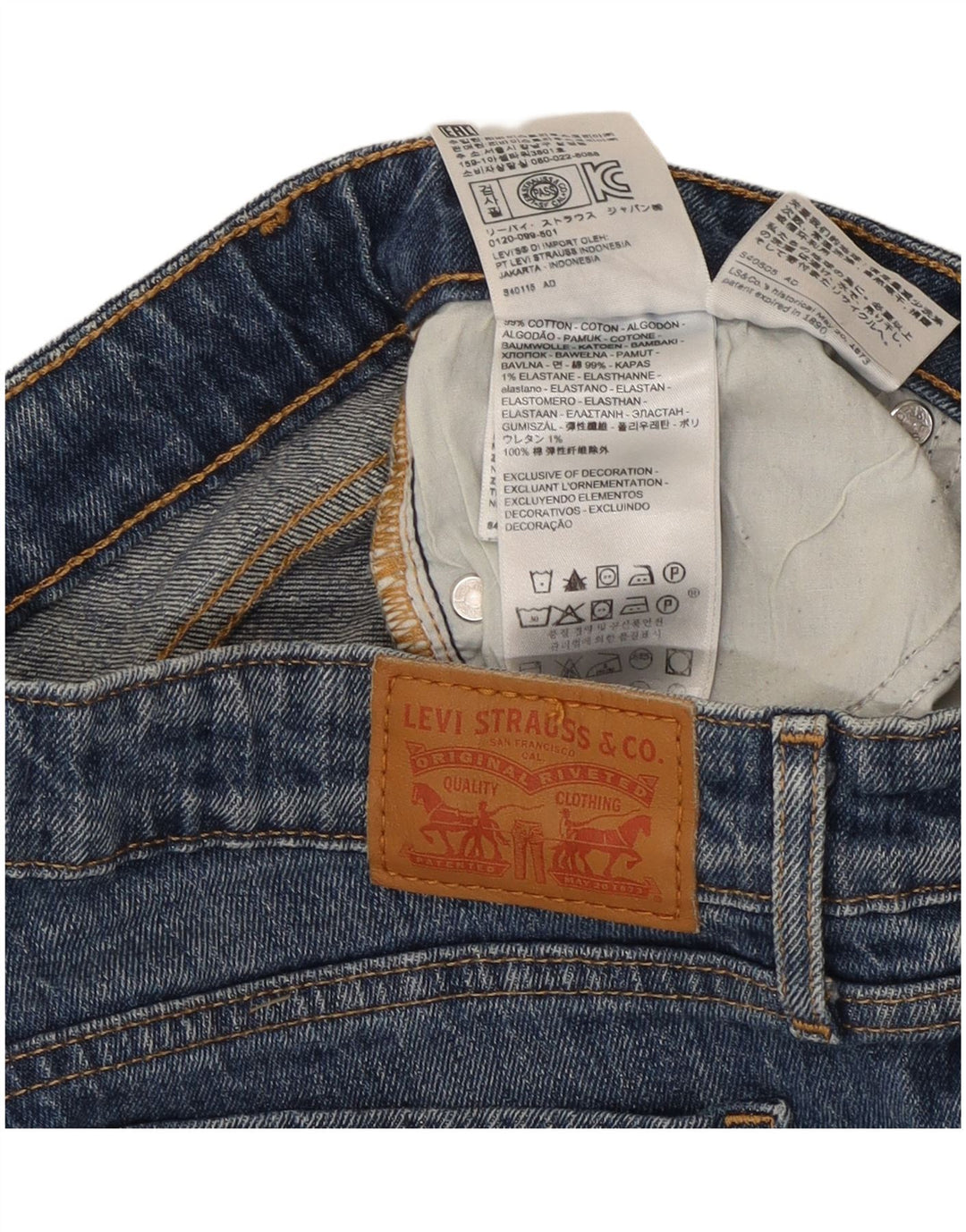 Pantaloni scurți Levi's 712 Slim Denim W26 Small Blue Bumbac