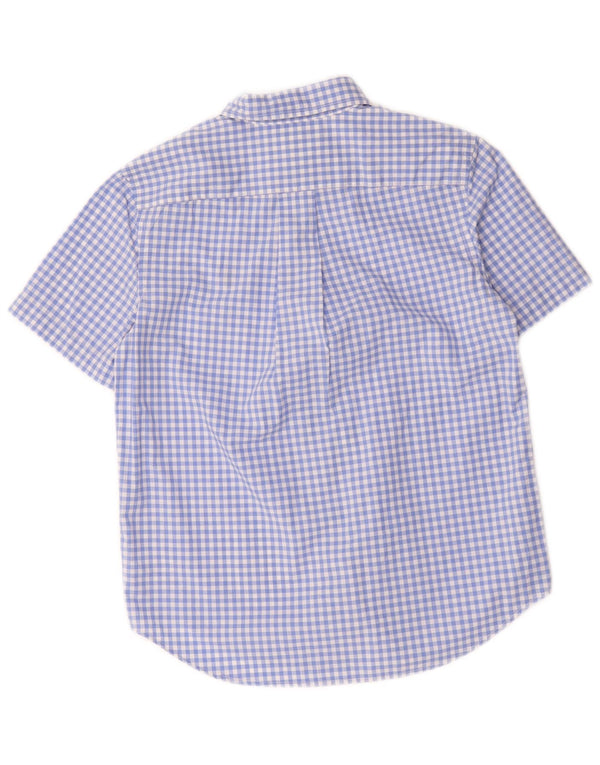 Cămașă cu mânecă scurtă pentru băieți Ralph Lauren 10-11 ani, bumbac vichy albastru mediu