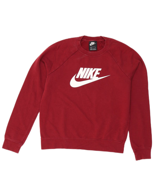 Pulover de hanorac supradimensionat pentru femei Nike, UK 10, bumbac burgundy mic