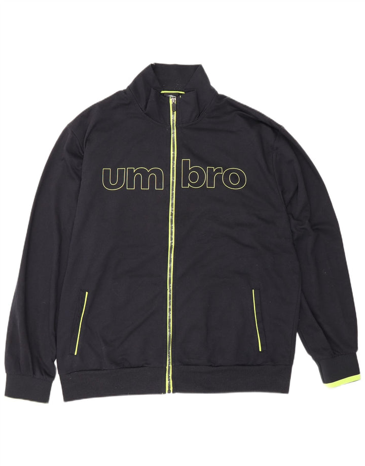 Jachetă de trening grafică Umbro pentru bărbați IT 56 XL bumbac negru