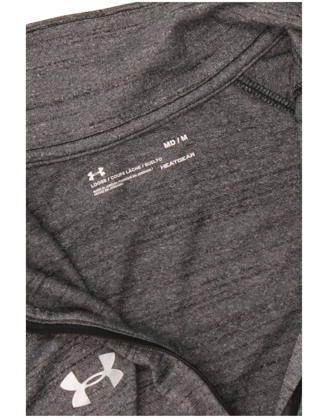 Pantalon de trening pentru bărbați UNDER ARMOUR Heat Gear cu fermoar și gât, gri mediu