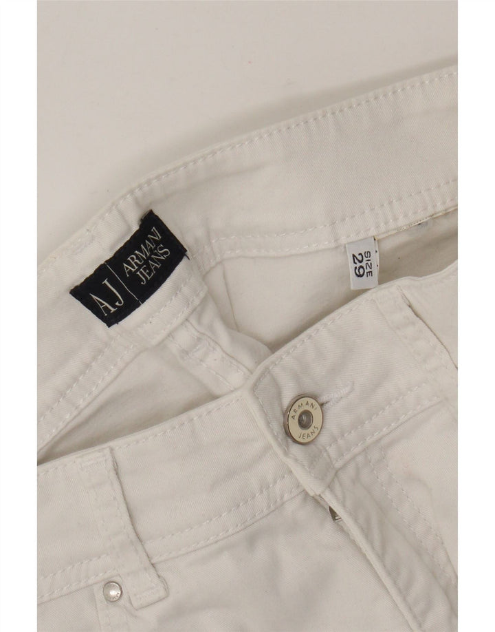 Blugi drepti pentru femei Armani Jeans W29 L27 Alb