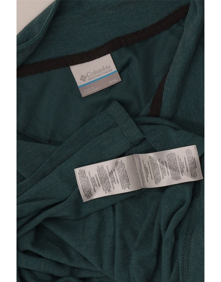 Tricou polo Columbia pentru bărbați, poliester verde 2XL