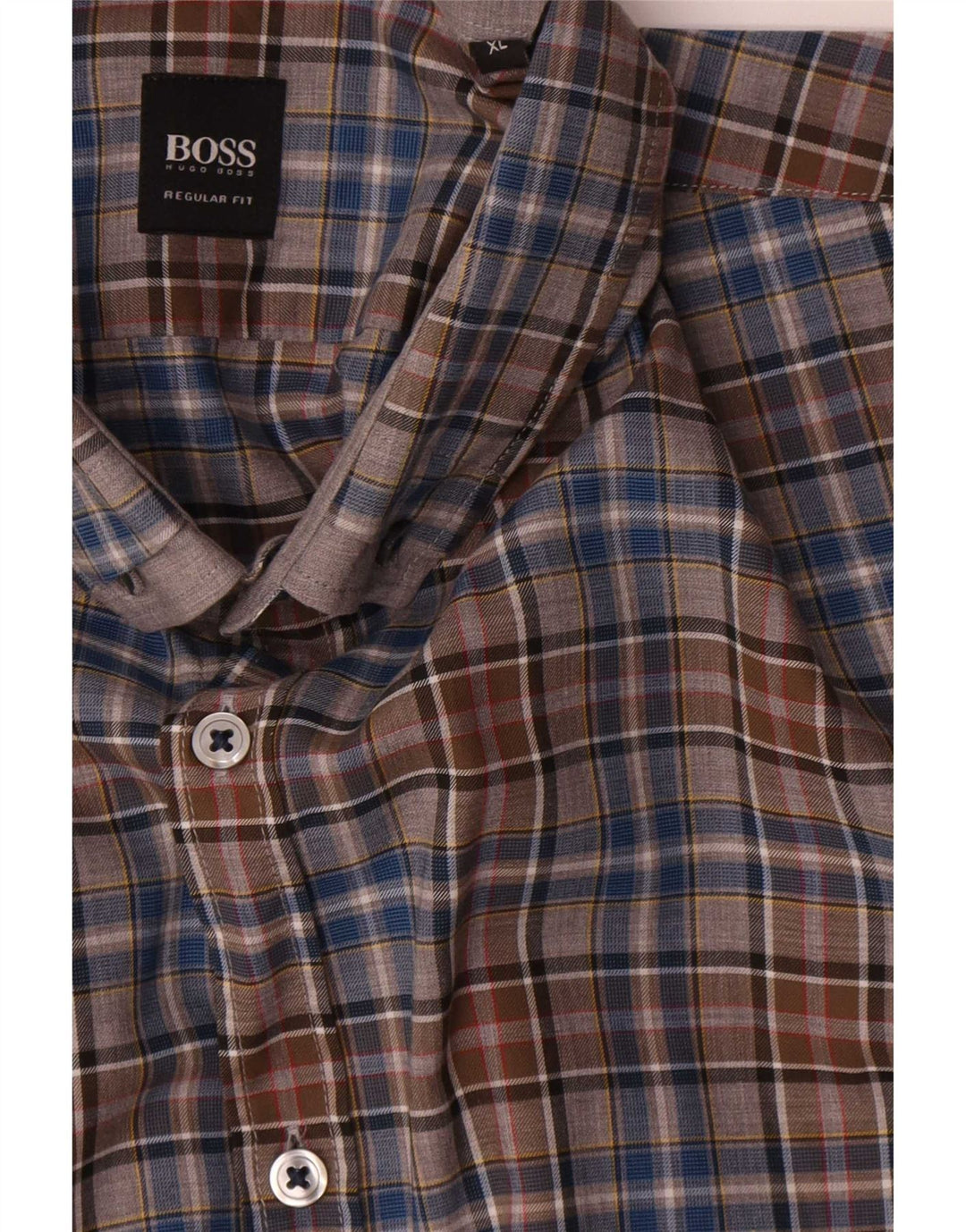 Cămașă pentru bărbați Hugo Boss Regular Fit XL, maro, bumbac cu carouri