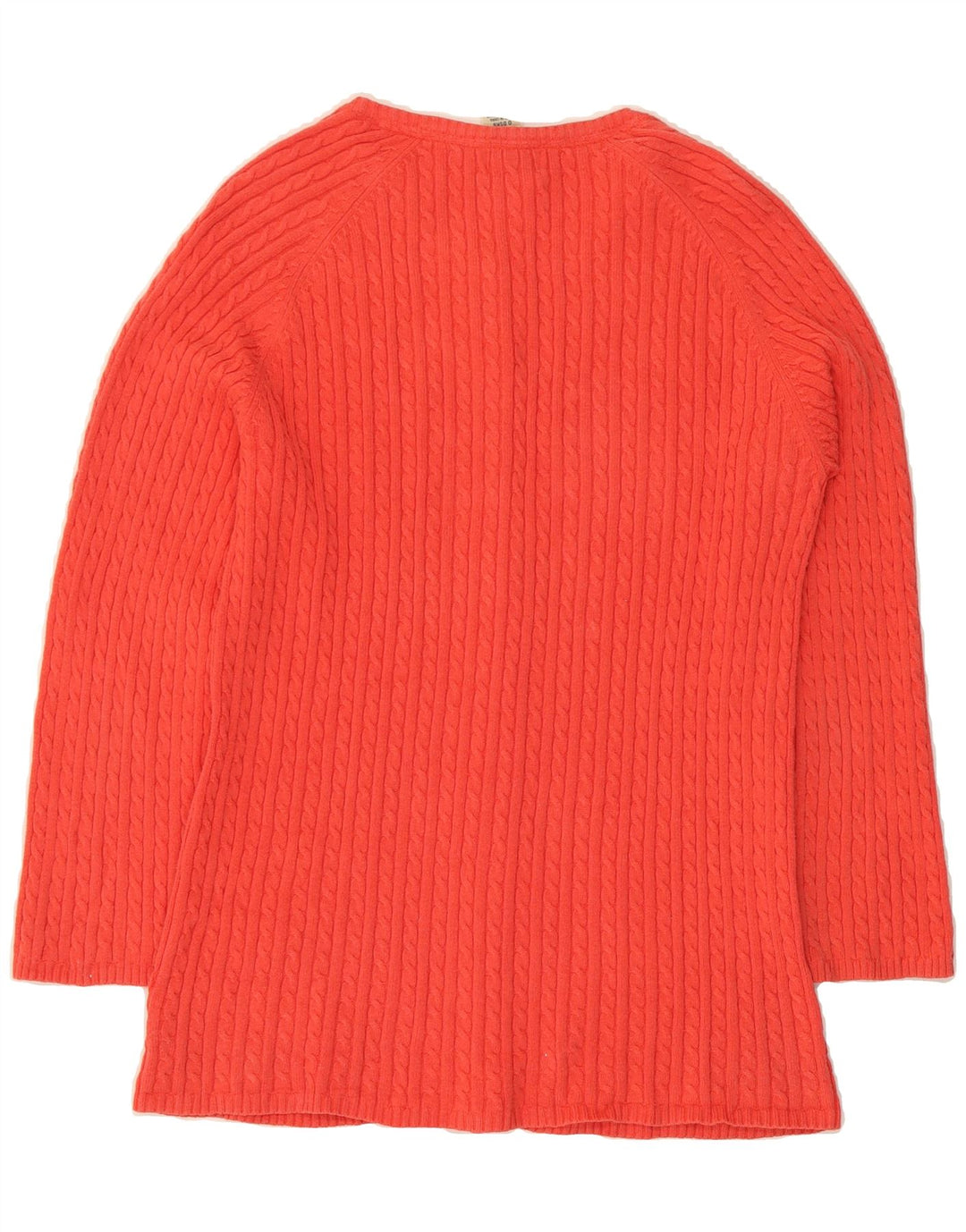 L.L.BEAN Womens Cardigan Sweater UK 12 Medium Orange Cotton Vintage L.L.Bean and Second-Hand L.L.Bean from Messina Hembry 