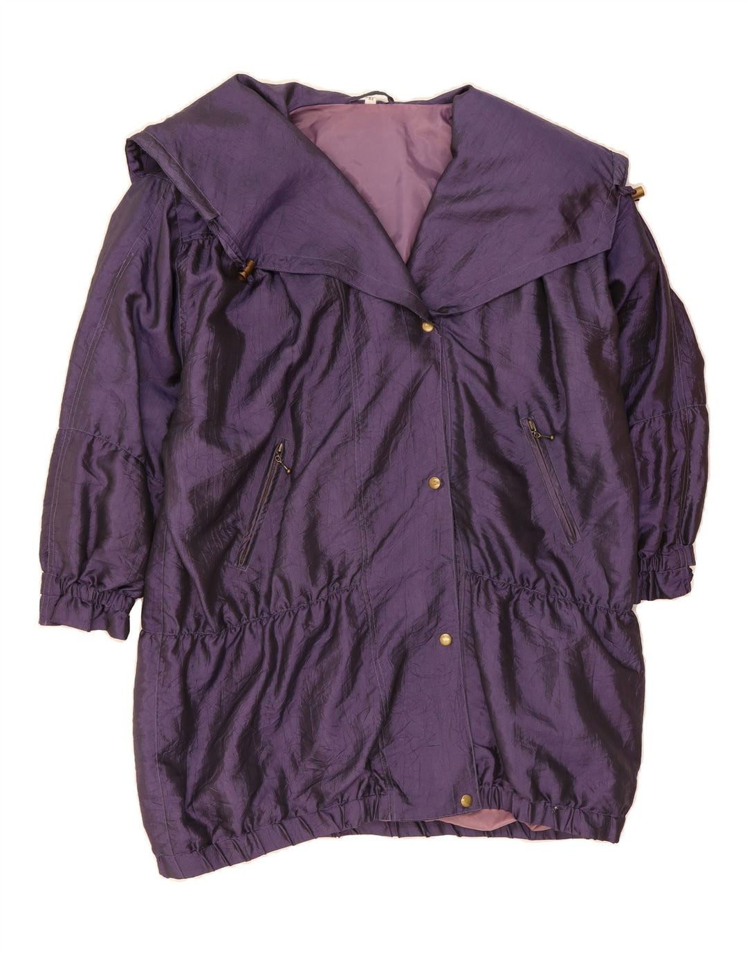 VINTAGE Womens Oversized Overcoat EU 44 XL Purple Polyamide Vintage Vintage and Second-Hand Vintage from Messina Hembry 