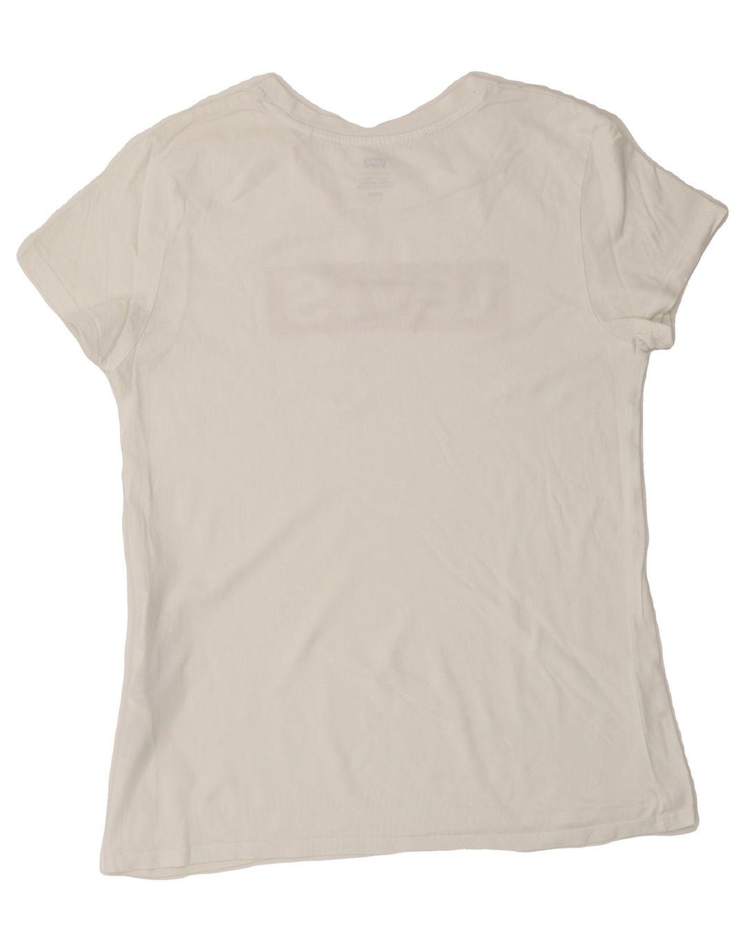 LEVI'S Womens Graphic T-Shirt Top UK 12 Medium White Cotton Vintage Levi's and Second-Hand Levi's from Messina Hembry 