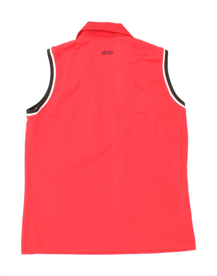 IZOD Womens Sleeveless Polo Shirt UK 12 Medium Red Polyester Vintage Izod and Second-Hand Izod from Messina Hembry 