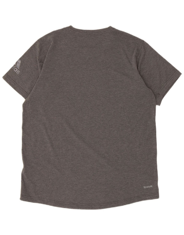 Tricou cu grafic Climalite Adidas pentru bărbați Top mare poliester gri