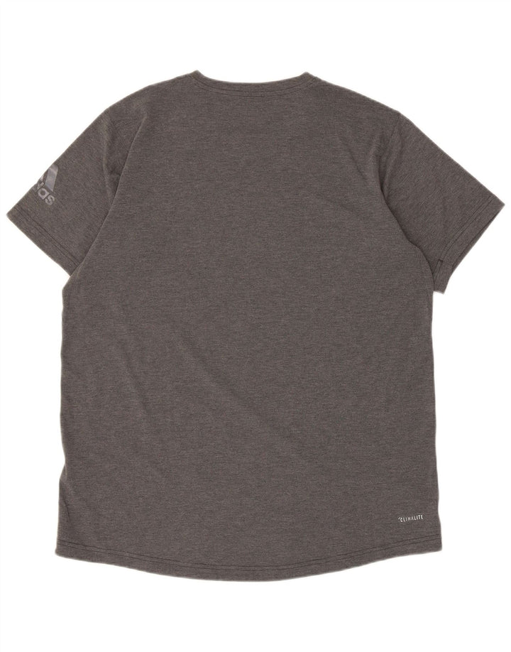 Tricou cu grafic Climalite Adidas pentru bărbați Top mare poliester gri