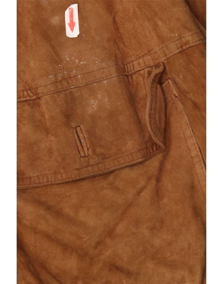 Bomber vintage pentru bărbați din piele intoarsa UK 42 XL din piele maro
