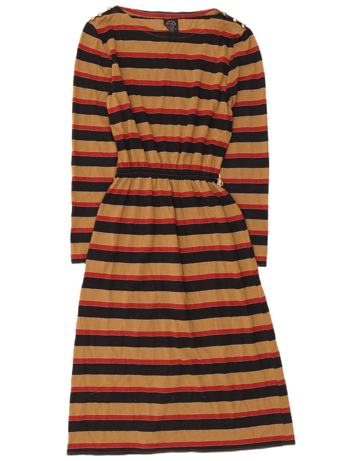 Rochie maxi cu mânecă lungă pentru femei C&A EU 38 Maro mediu cu dungi acrilice