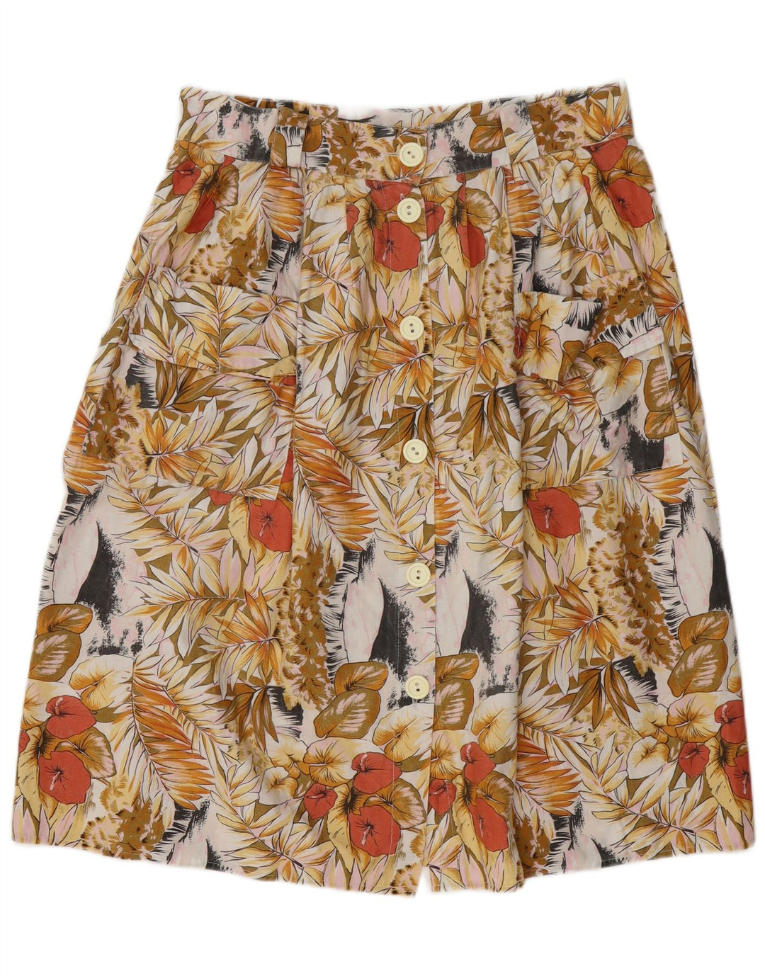 Fusta A-Line pentru femei VINTAGE W34 mare, multicoloră, florală