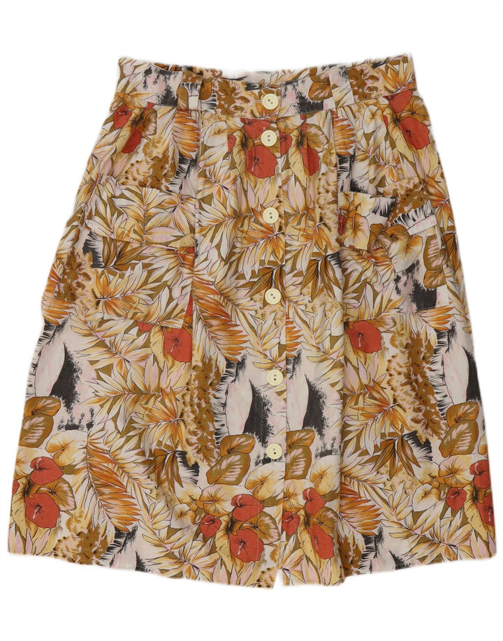 Fusta A-Line pentru femei VINTAGE W34 mare, multicoloră, florală