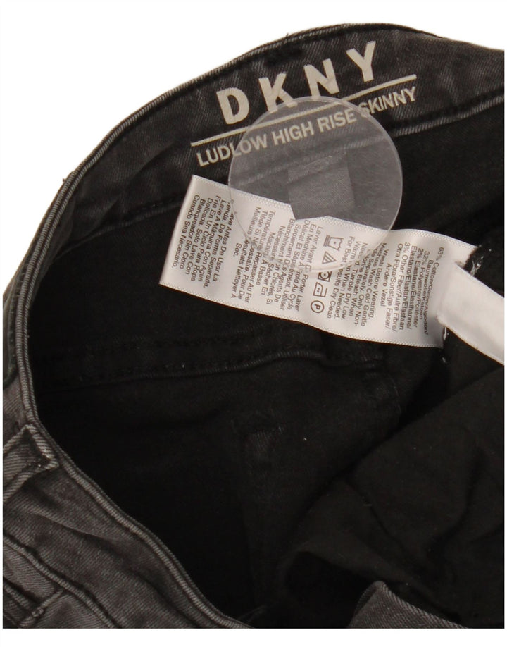 DKNY Blugi skinny Ludlow cu talie înaltă pentru femei W28 L26 bumbac negru
