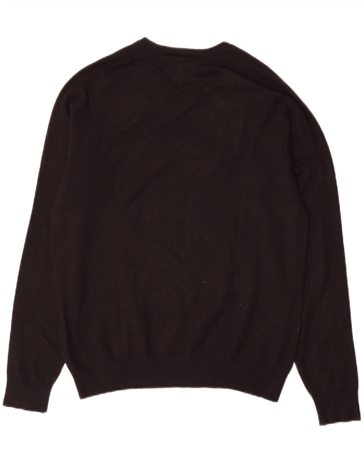 Armani Jeans Pulover cu decolteu în V pentru bărbați, mare, negru, viscoză