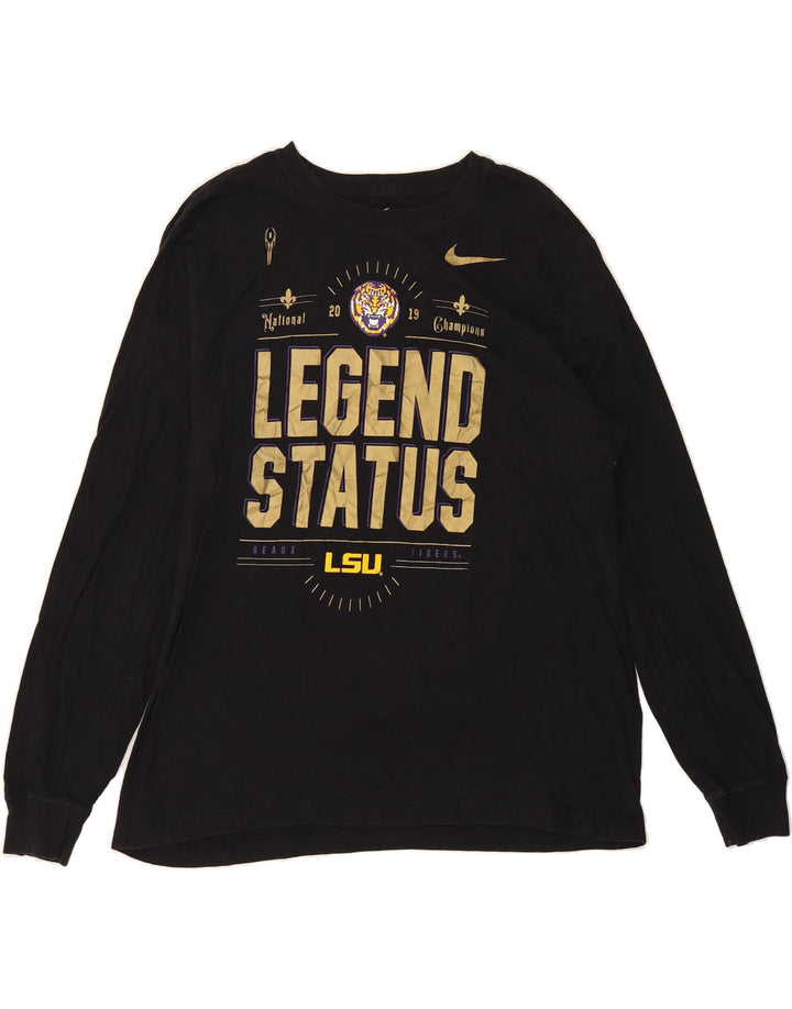 NIKE Mens Graphic Top Long Sleeve XL Black Cotton Vintage Nike and Second-Hand Nike from Messina Hembry 