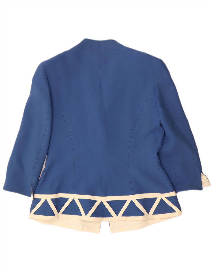 Gattinoni jachetă pentru femei cu mâneci 3/4 și 1 nasture, IT 48 XL, albastru geometric