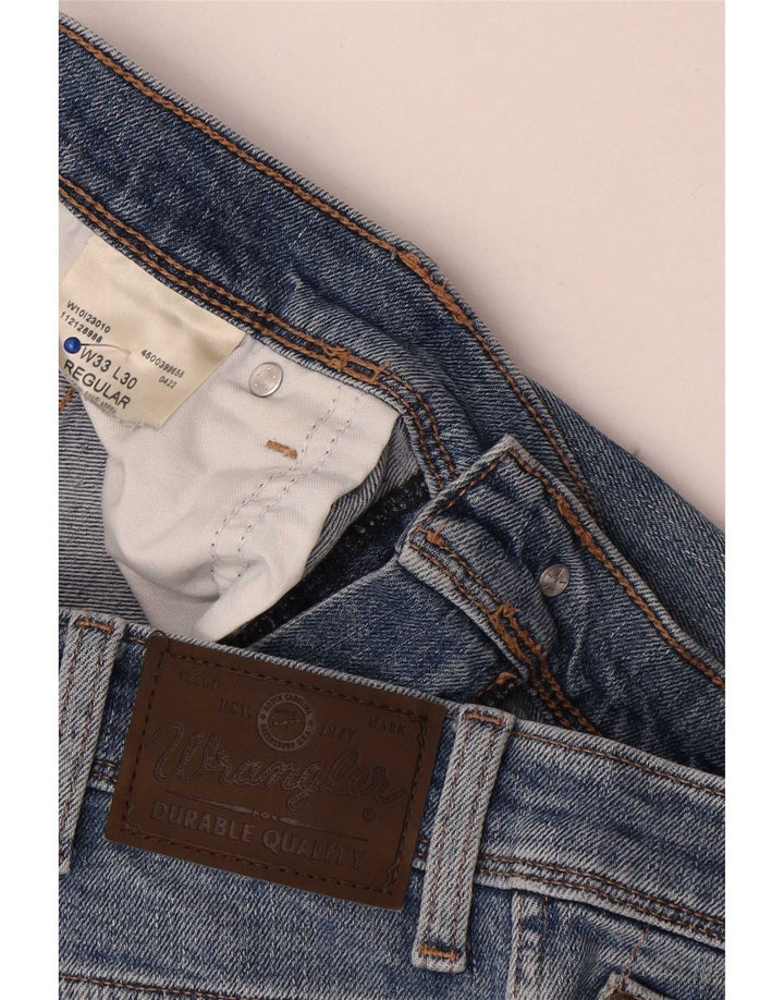 Blugi drepți Wrangler pentru bărbați W33 L30, bumbac albastru