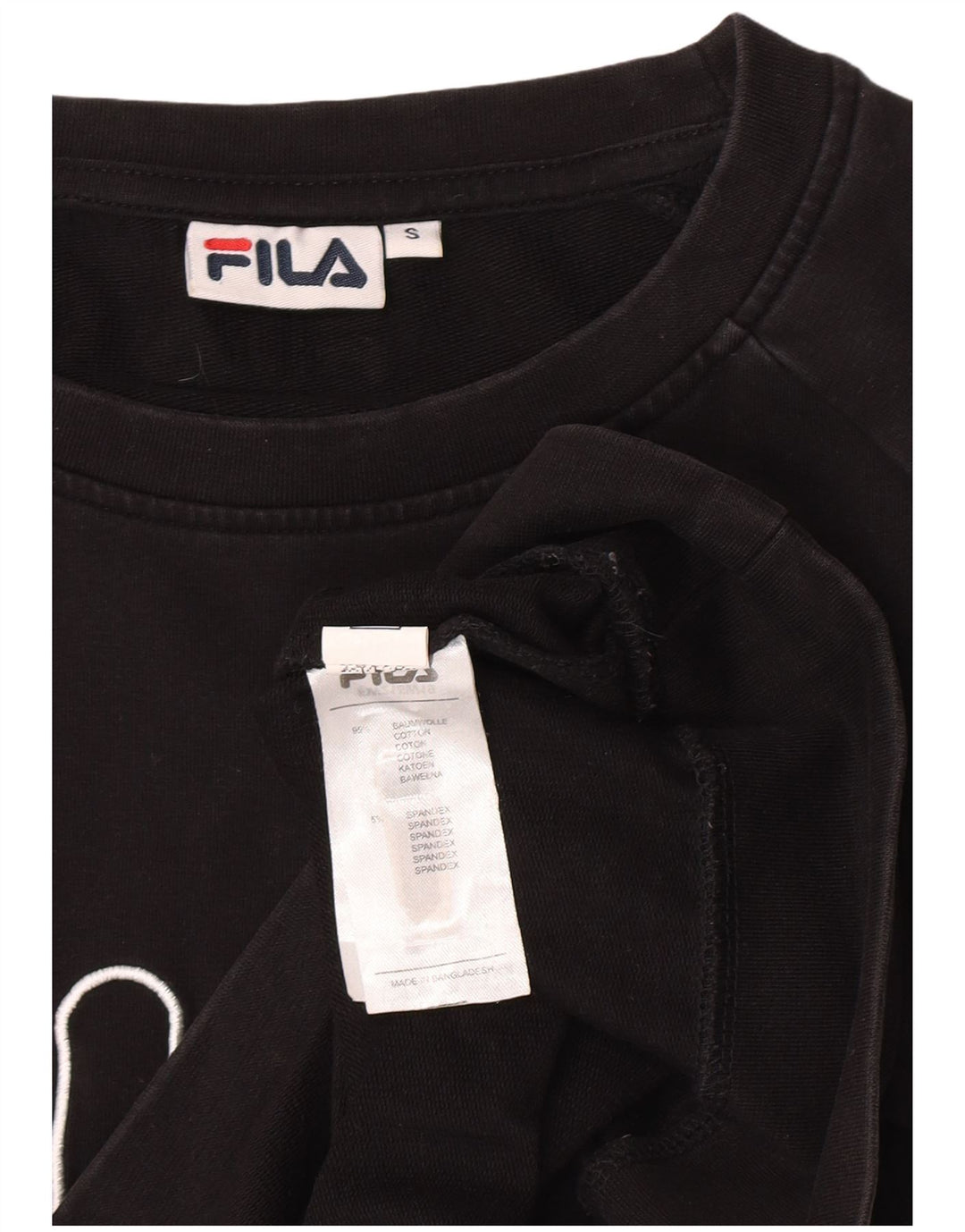 Hanorac cu grafic pentru femei Fila Pulover mic bumbac negru