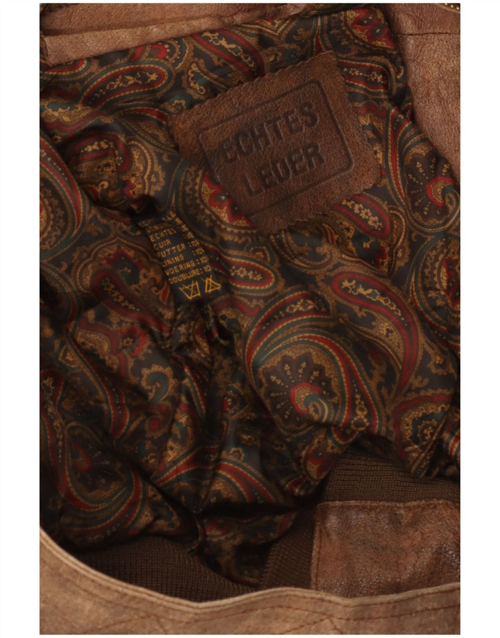 Jachetă de piele vintage pentru bărbați UK 42 XL din piele maro