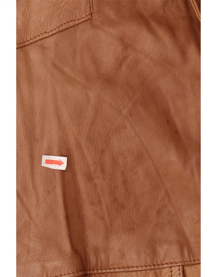 Jachetă militară din piele pentru bărbați VINTAGE UK 44 2XL piele maro