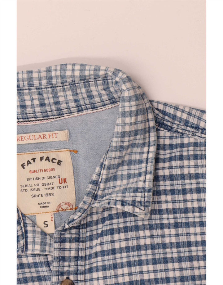 Cămașă pentru bărbați Fat Face Regular Fit Bumbac cu carouri albastre mici