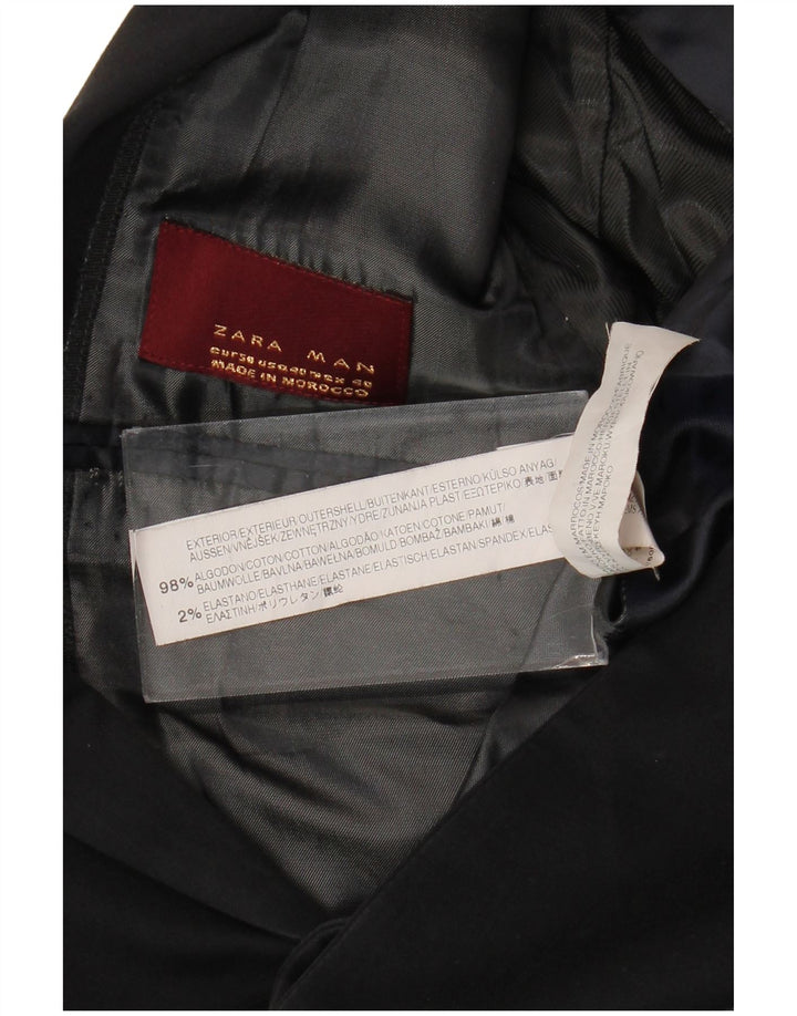 Blazer pentru bărbați Zara cu 2 nasturi EU 50 Bumbac mediu negru