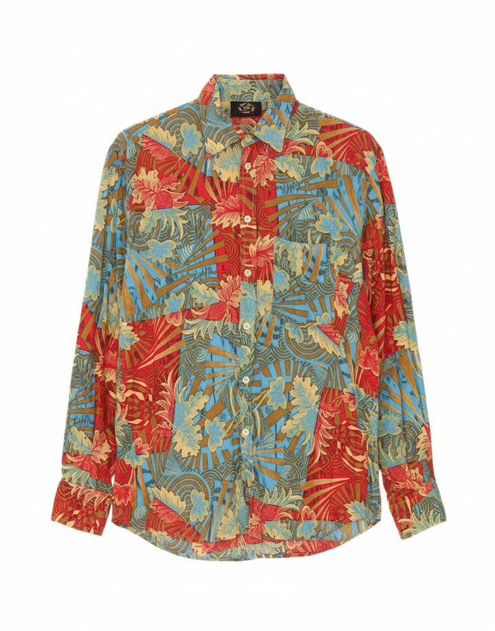 VINTAGE Mens Shirt Medium Multicoloured Floral Vintage Vintage and Second-Hand Vintage from Messina Hembry 