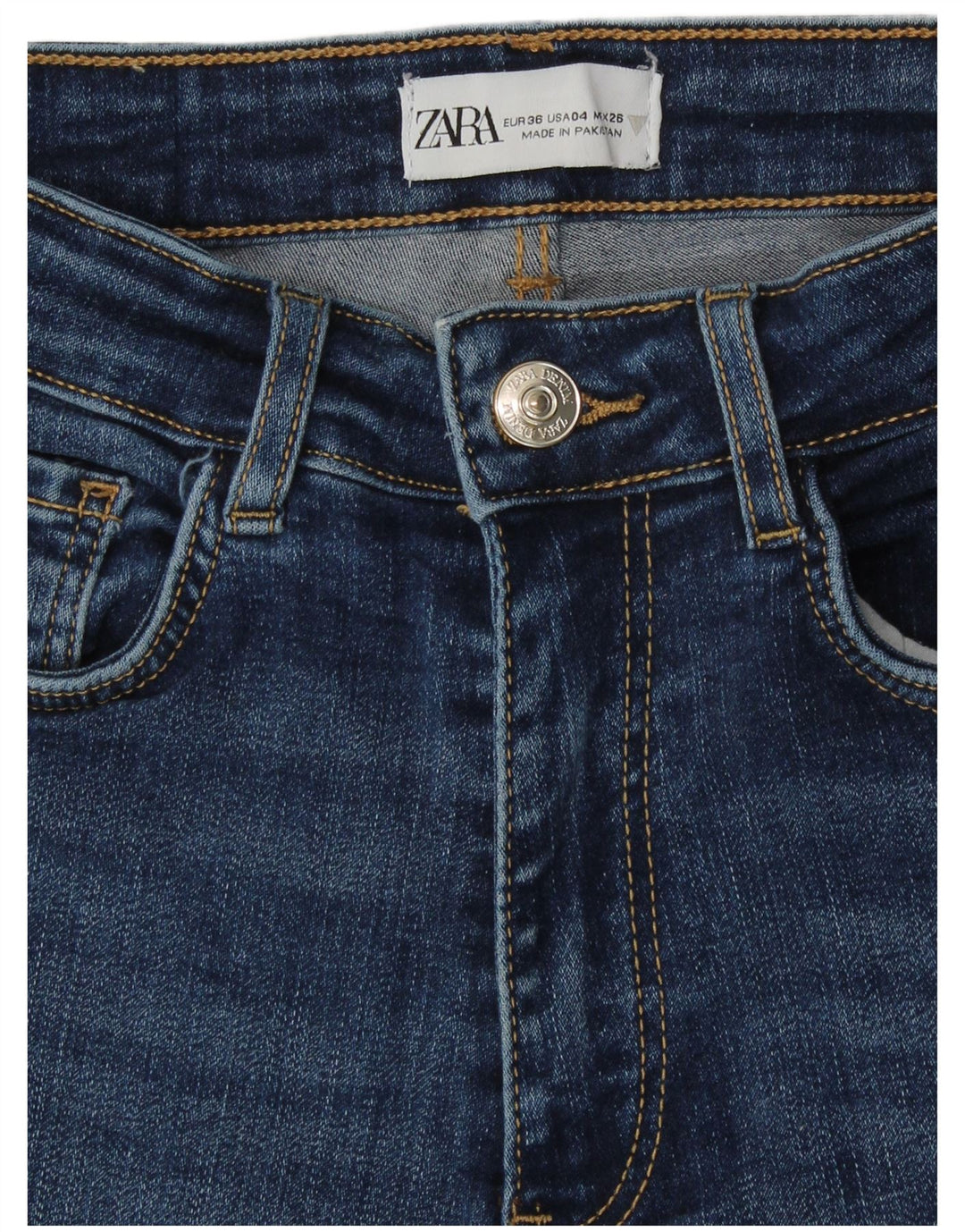 Blugi skinny pentru femei cu talie înaltă Zara EU 36 Mici L26 L27 Albastru