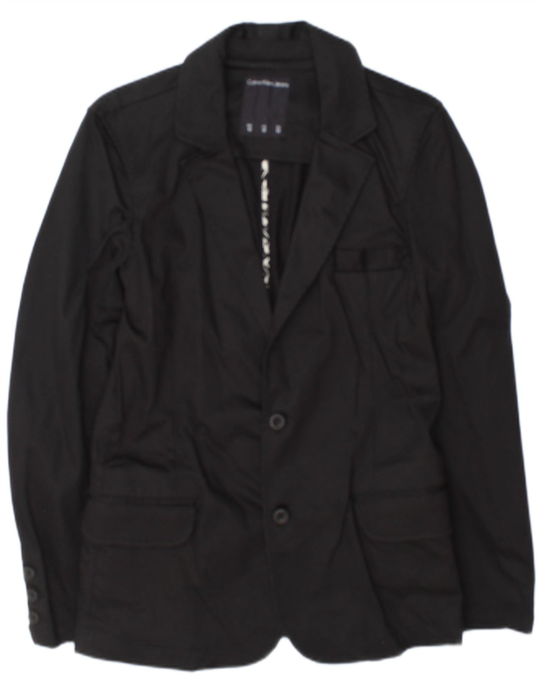 Jachetă Blazer pentru bărbați Calvin Klein Jeans, cu 2 nasturi, UK 38, bumbac mediu negru