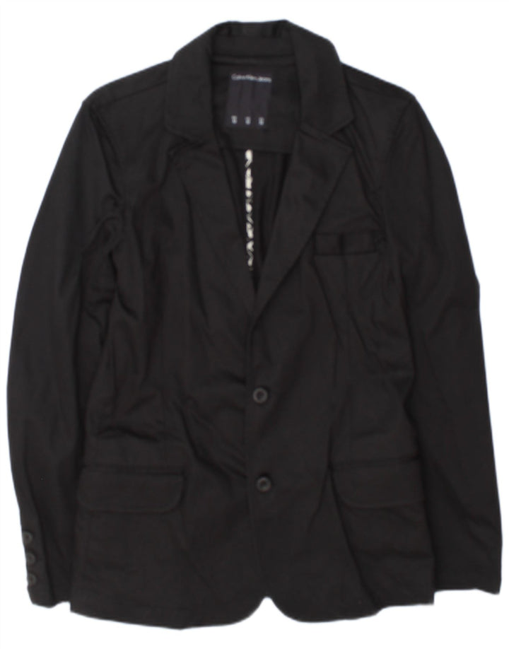 Jachetă Blazer pentru bărbați Calvin Klein Jeans, cu 2 nasturi, UK 38, bumbac mediu negru