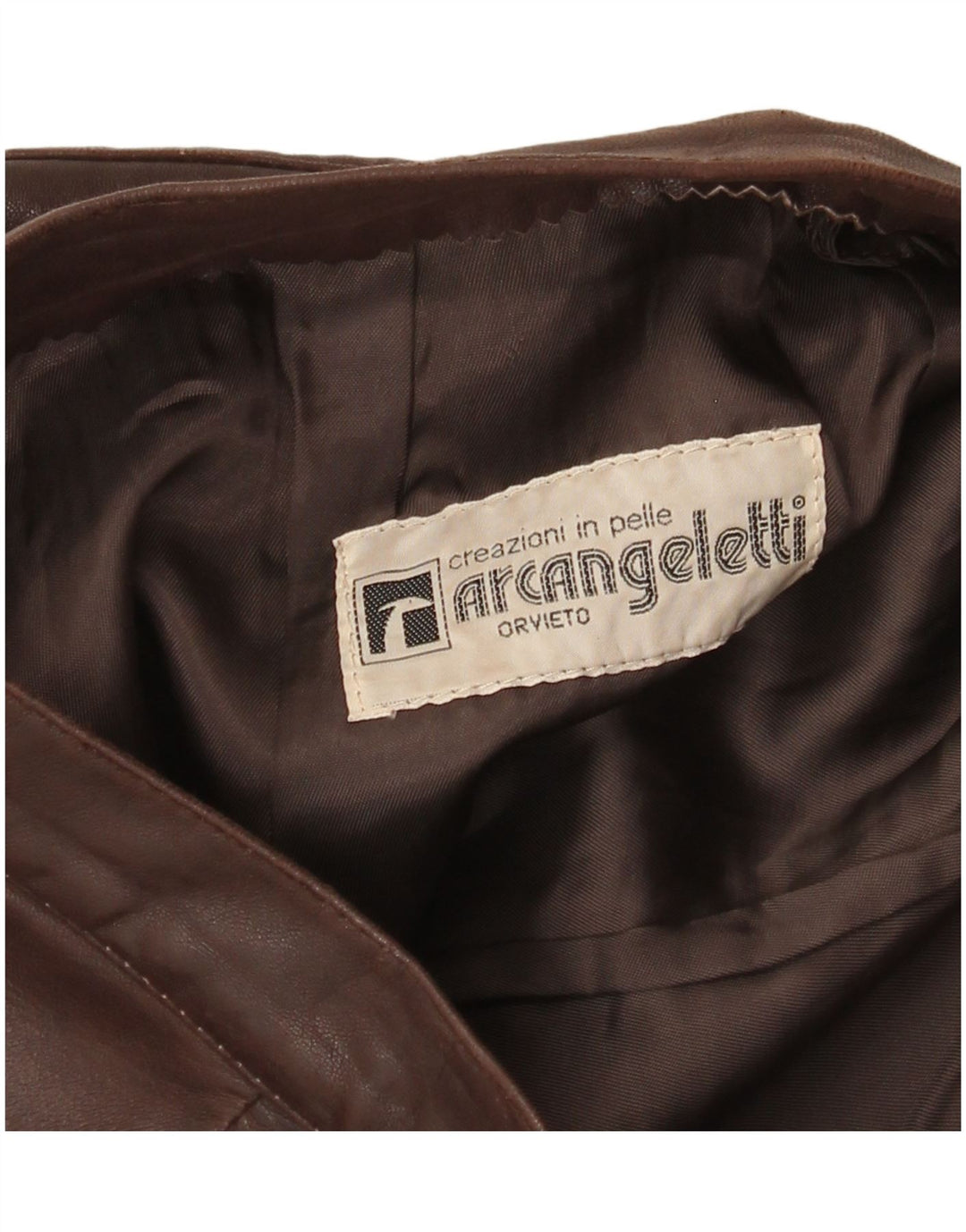 Fusta din piele vintage pentru femei W28 din piele maro medie