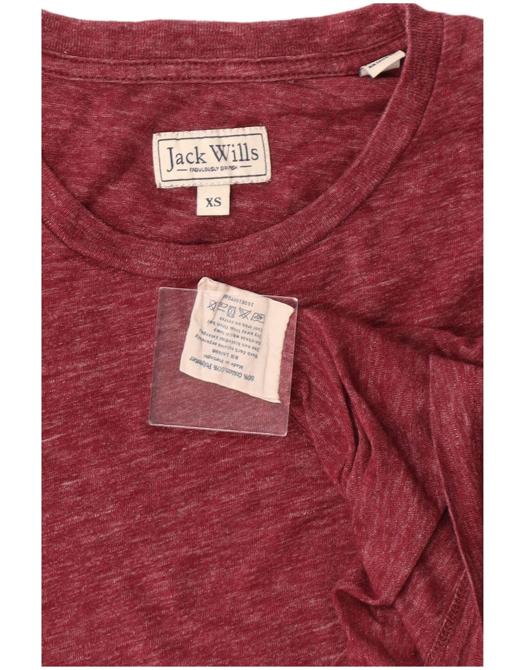 JACK WILLS Tricou Bărbați XS Bumbac Burgundy