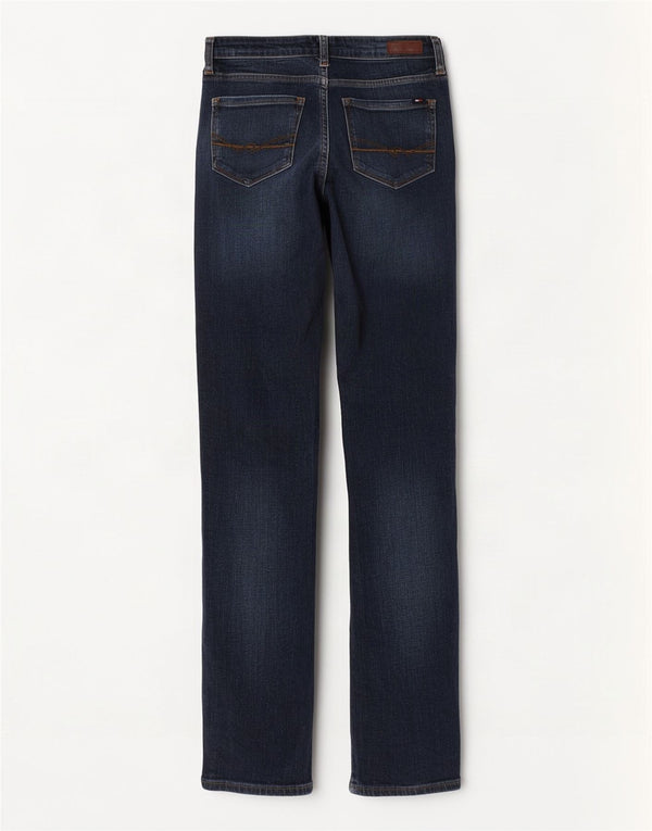 Tommy Hilfiger Womens Rome RW Low Waist Straight Jeans W25 L32 Blue Cotton