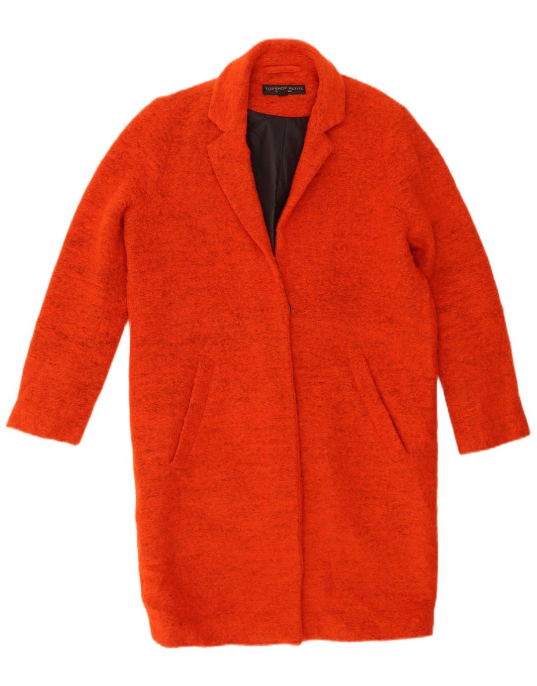 TOPSHOP Womens Petite Overcoat UK 8 Small Red Wool