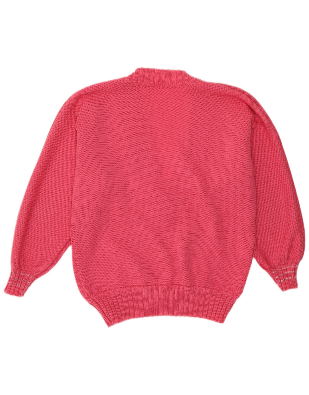 VINTAGE Pulover cu decolteu în V pentru femei UK 14 Roz mediu