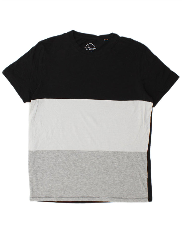 Tricou Jack & Jones pentru bărbați Top mare negru colorblock